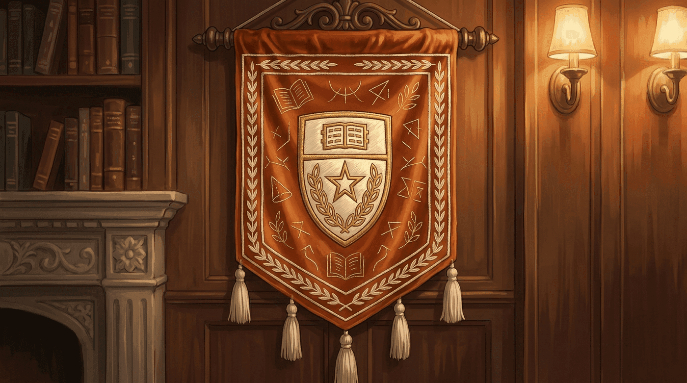 A University of Texas at Austin honors banner inspired by Jessica Zhang's alma mater
