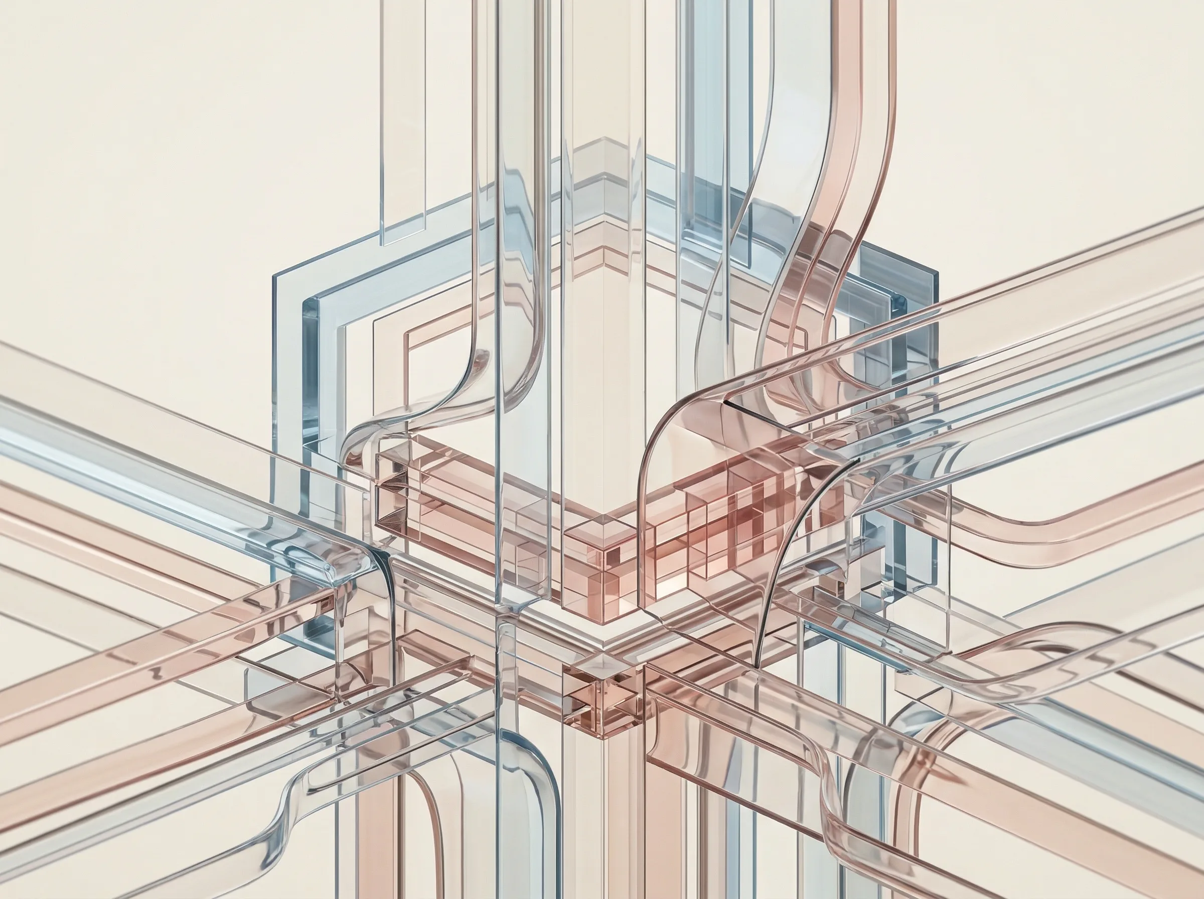 Editorial abstract composition representing Cade's operator-led platform